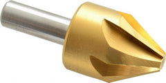 Melin Tool - 1-1/4" Head Diam, 1/2" Shank Diam, 6 Flute 60° Cobalt Countersink - Caliber Tooling