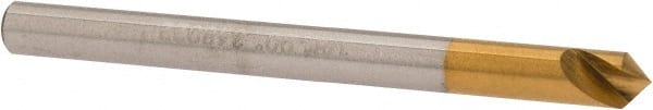 Melin Tool - 1/8" Head Diam, 1/8" Shank Diam, 1 Flute 90° Cobalt Countersink - Caliber Tooling