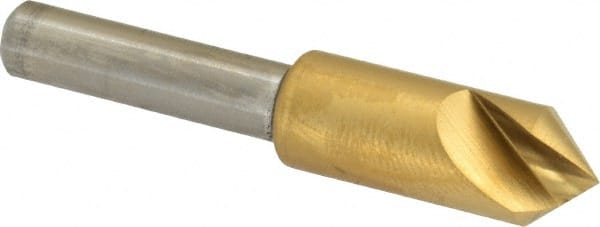 Melin Tool - 3/8" Head Diam, 1/4" Shank Diam, 1 Flute 82° Cobalt Countersink - Caliber Tooling