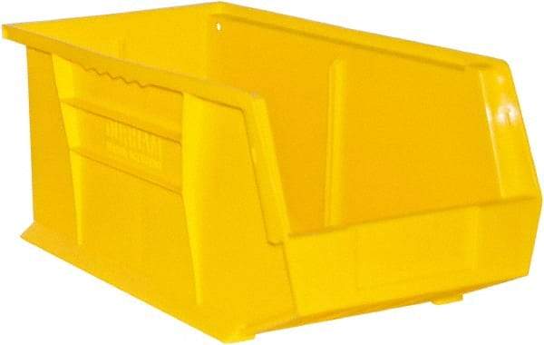 Durham - 14-5/8" Deep, Yellow Plastic Hang and Stack Bins - 7" High x 8-1/4" Wide x 14-5/8" Long - Caliber Tooling