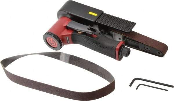 Chicago Pneumatic - 20 x 520 mm, 22,000 RPM Air Belt Sander - 1/4 Inch Inlet, 14.62 CFM Air Consumption - Caliber Tooling