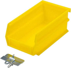 Triton - 7-3/8" Deep, Yellow Polypropylene Hopper Stacking Bin - 3" High x 4-1/8" Wide x 7-3/8" Long - Caliber Tooling