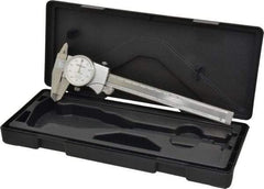 Mitutoyo - 0mm to 6" Range, 0.001" Graduation, 0.1" per Revolution, Dial Caliper - White Face, 1-9/16" Jaw Length, Accurate to 0.0010" - Caliber Tooling