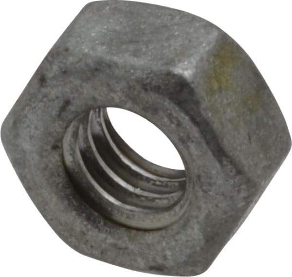 Value Collection - 1/4-20 UNC Steel Right Hand Hex Nut - 7/16" Across Flats, 7/32" High, Hot Dipped Galvanized Finish - Caliber Tooling