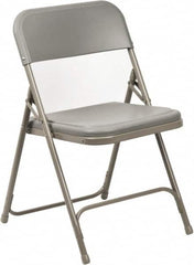 NPS - 18-3/4" Wide x 16-1/4" Deep x 29-3/4" High, Steel Folding Chair with Plastic Seat & Back - Gray with Gray Frame - Caliber Tooling