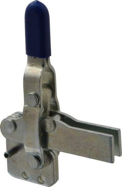 Gibraltar - 600 Lb Holding Capacity, Vertical Handle, Manual Hold Down Toggle Clamp - 85° Handle Movement, 71° Bar Opening, U-Bar, Straight Base, Carbon Steel - Caliber Tooling