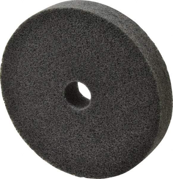 Merit Abrasives - 6" Diam, 1" Face Width, 1" Center Hole, Fine Grade, Silicon Carbide Deburring Wheel - Unitized, Soft Density 2 Grade, 5,000 RPM - Caliber Tooling