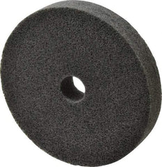 Merit Abrasives - 6" Diam, 1" Face Width, 1" Center Hole, Fine Grade, Silicon Carbide Deburring Wheel - Unitized, Soft Density 2 Grade, 5,000 RPM - Caliber Tooling