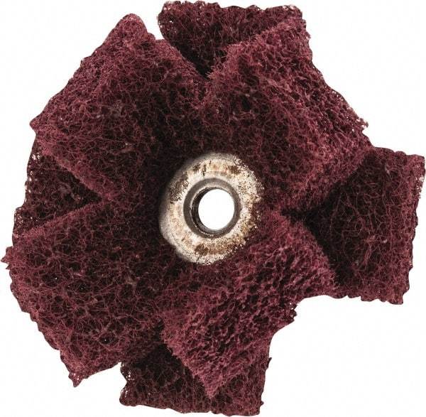 Merit Abrasives - 2" Diam Medium Density Cross Buff - 2 Plys, 1/4-20 Thread, Very Fine Grade, 12,000 Max RPM - Caliber Tooling