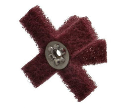 Merit Abrasives - 3" Diam Medium Density Cross Buff - 2 Plys, 1/4-20 Thread, Very Fine Grade, 8,000 Max RPM - Caliber Tooling