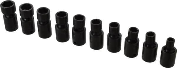 Proto - 10 Piece 3/8" Drive Standard Impact Socket Set - 6 Points, 8 to 17mm, Metric Measurement Standard - Caliber Tooling