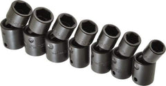 Proto - 7 Piece 1/2" Drive Standard Impact Socket Set - 6 Points, 13 to 19mm, Metric Measurement Standard - Caliber Tooling