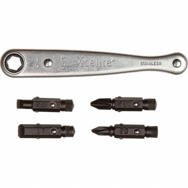 Xcelite - Screwdriver Bit Sets Type: Offset Ratcheting Screwdriver Kit Drive Size: 1/2 (Inch) - Caliber Tooling