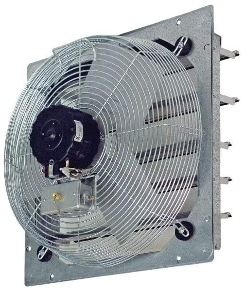 TPI - 30" Blade, Direct Drive, 1/4 hp, 3,950 & 3,080 CFM, Totally Enclosed Exhaust Fan - 33-1/8" Opening Height x 33-1/8" Opening Width, 120 Volt, 2 Speed, Single Phase - Caliber Tooling