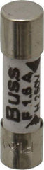 Cooper Bussmann - 250 VAC, 32 VDC, 1.6 Amp, Fast-Acting Miniature Ceramic Fuse - 20mm OAL, 5mm Diam - Caliber Tooling