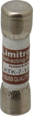 Cooper Bussmann - 600 VAC, 7.5 Amp, Fast-Acting General Purpose Fuse - Fuse Holder Mount, 1-1/2" OAL, 100 at AC kA Rating, 13/32" Diam - Caliber Tooling