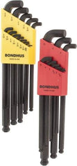 Bondhus - 22 Piece L-Key Ball End Hex Key Set - Hex Range 0.05 to 3/8", Protanium Up to reg/ Over Steel - Caliber Tooling