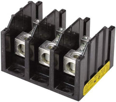 Cooper Bussmann - 3 Poles, 380 Amp, 500 kcmil-6 AWG (Cu/Al) Primary, 3/8-16 x 1-1/4 Stud Secondary, Thermoplastic Power Distribution Block - 600 VAC/VDC, 1 Primary Connection, 5.2 Inch Long x 3.32 Inch Deep x 4 Inch High - Caliber Tooling