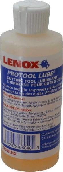 Lenox - Protool Lube, 6 oz Bottle Sawing Fluid - Synthetic, For Cutting, Drilling, Milling, Reaming, Tapping - Caliber Tooling