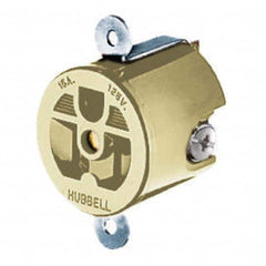 Hubbell Wiring Device-Kellems - 125V 15A NEMA 5-15R Industrial Grade Ivory Straight Blade Single Receptacle - Caliber Tooling