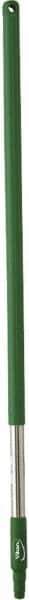 Vikan - 39-1/2 x 1-1/4" Stainless Steel Squeegee Handle - European Threaded Connection, Green - Caliber Tooling