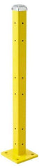 Steel King - Triple 42 Inch High Corner and Center Steel Guard Rail Mount Post - Yellow, For Use with Steel King Railing - Caliber Tooling