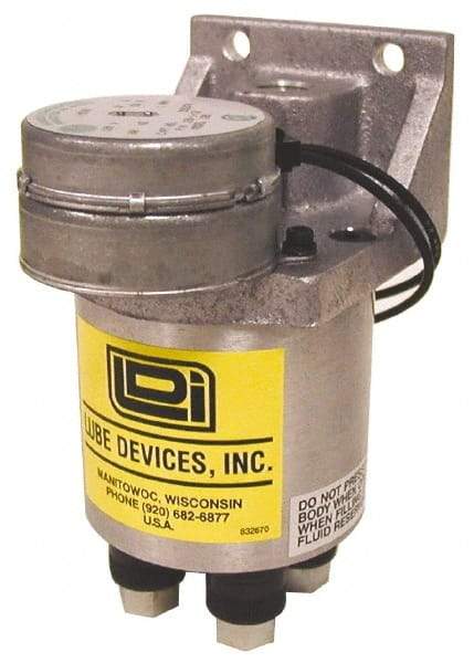 LDI Industries - 0.16 cc Output per Cycle, 2 Outlet Central Lubrication System Electric Pump - 66.55mm Wide x 134.37mm High, 120 Volt, Oil/Grease, 1/8-27 Outlet Thread, NPTF - Caliber Tooling