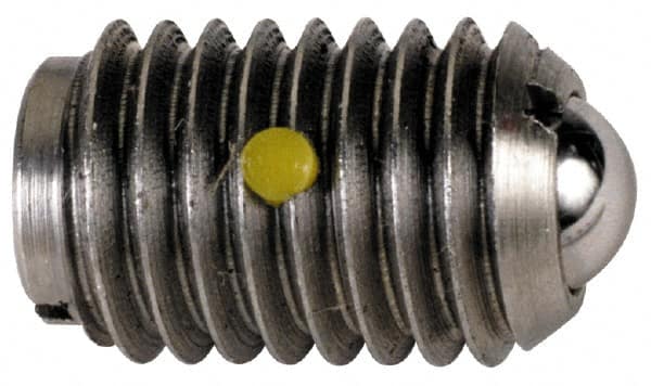 TE-CO - 8-32, 0.093" Ball Diam, 11/32" Body Length, 0.025" Max Ball Reach, Threaded Ball Plunger - Caliber Tooling