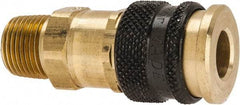 Parker - 1/2-14 Male NPTF Industrial Pneumatic Hose Coupler - Brass, 1/2" Body Diam - Caliber Tooling