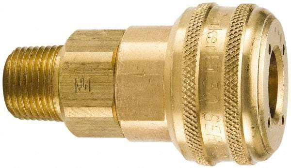 Parker - 3/4-14 Male NPT Industrial Pneumatic Hose Coupler - Brass, 3/4" Body Diam - Caliber Tooling