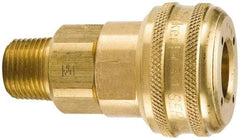 Parker - 1 - 11-1/2 Male NPT Industrial Pneumatic Hose Coupler - Brass, 3/4" Body Diam - Caliber Tooling