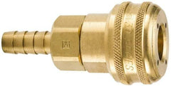 Parker - Hose Barb Industrial Pneumatic Hose Coupler - Brass, 3/4" Body Diam, 1/2" Hose ID - Caliber Tooling