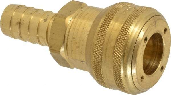 Parker - Hose Barb Industrial Pneumatic Hose Coupler - Brass, 3/4" Body Diam, 3/4" Hose ID - Caliber Tooling