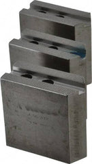 H & R Manufacturing - 1.5mm x 60° Serrated Attachment, Square Soft Lathe Chuck Jaw - 3 Jaws, Steel, 1" Btw Mount Hole Ctrs, 3-1/2" Long x 1-1/2" Wide x 3-1/2" High, 0.551" Groove, 12mm Fastener - Caliber Tooling