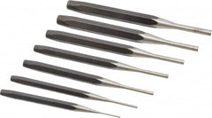 Proto - 7 Piece, 1/16 to 1/4", Pin Punch Set - Round Shank, Comes in Pouch - Caliber Tooling