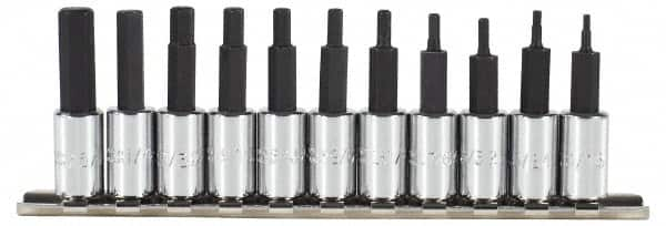 Proto - 11 Piece 1/4" Drive Inch Hex Bit Socket Set - 1/16 to 5/16" Hex - Caliber Tooling