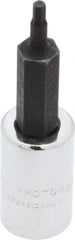 Proto - 1/4" Drive, 2mm Hex Bit Socket - 1-7/8" OAL, 1" Bit Length - Caliber Tooling