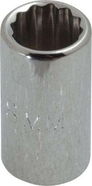 Proto - 1/4" Drive, Standard Hand Socket - 12 Points, 7/8" OAL, Chrome Finish - Caliber Tooling