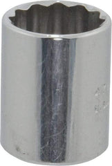 Proto - 1/4" Drive, Standard Hand Socket - 12 Points, 7/8" OAL, Chrome Vanadium, Chrome Finish - Caliber Tooling