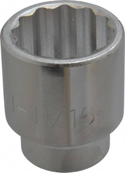 Proto - 1-11/16", 3/4" Drive, Standard Hand Socket - 12 Points, 2-3/4" OAL, Chrome Finish - Caliber Tooling