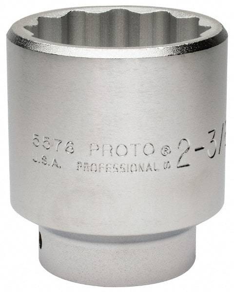 Proto - 2-3/8", 3/4" Drive, Standard Hand Socket - 12 Points, 3-43/64" OAL, Chrome Finish - Caliber Tooling