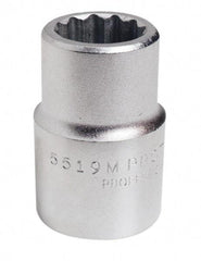 Proto - 3/4" Drive, Standard Hand Socket - 12 Points, 3-13/32" OAL, Chrome Finish - Caliber Tooling