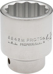 Proto - 3/4" Drive, Standard Hand Socket - 12 Points, 2-11/16" OAL, Chrome Finish - Caliber Tooling