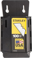 Stanley - 100 Piece Carbon Steel Utility Knife Blade - 2" OAL, 0.017" Blade Thickness - Caliber Tooling