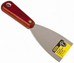 Stanley - Stiff Steel 1-Edge Scraper - 3" Blade Width x 3-5/8" Blade Length, 3-7/8" Long Hardwood Handle - Caliber Tooling