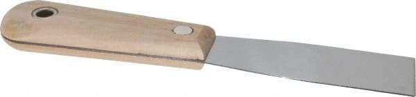 Stanley - 1-1/4" Wide Steel Putty Knife - Stiff, Hardwood Handle, 7-1/2" OAL - Caliber Tooling