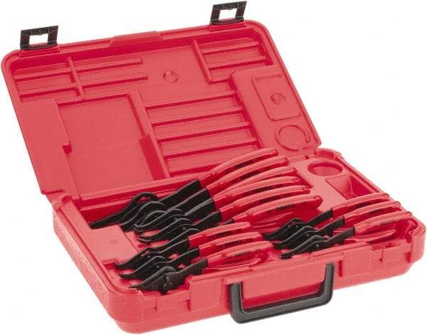 Proto - 12 Piece, Retaining Ring Pliers Set - 5-7/8, 5-3/4, 5-11/16, 5-7/8, 5-3/4, 5-11/16, 7-1/2, 7-3/8, 7-1/8, 9-1/4, 9 & 8-5/8" OAL - Caliber Tooling