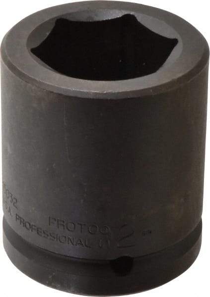 Proto - 1-1/2" Drive 2" Standard Impact Socket - 6 Points, 3-5/8" OAL - Caliber Tooling