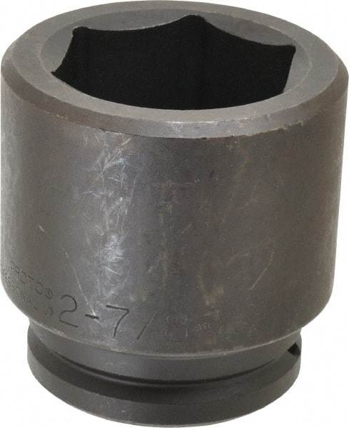 Proto - 1-1/2" Drive 2-7/8" Standard Impact Socket - 6 Points, 4-1/2" OAL - Caliber Tooling