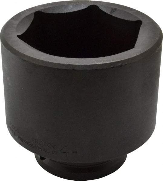 Proto - 1-1/2" Drive 4" Standard Impact Socket - 6 Points, 5-1/2" OAL - Caliber Tooling